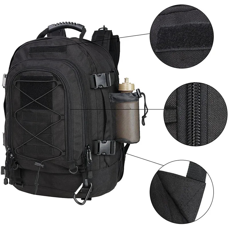 Extra Large 60L Tactical Backpack for Men/Women Outdoor Water Resistant