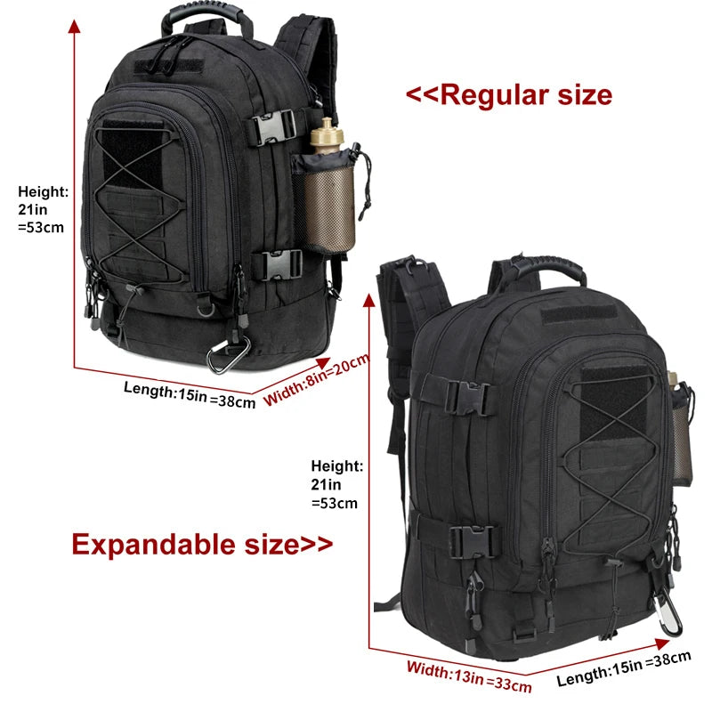 Extra Large 60L Tactical Backpack for Men/Women Outdoor Water Resistant